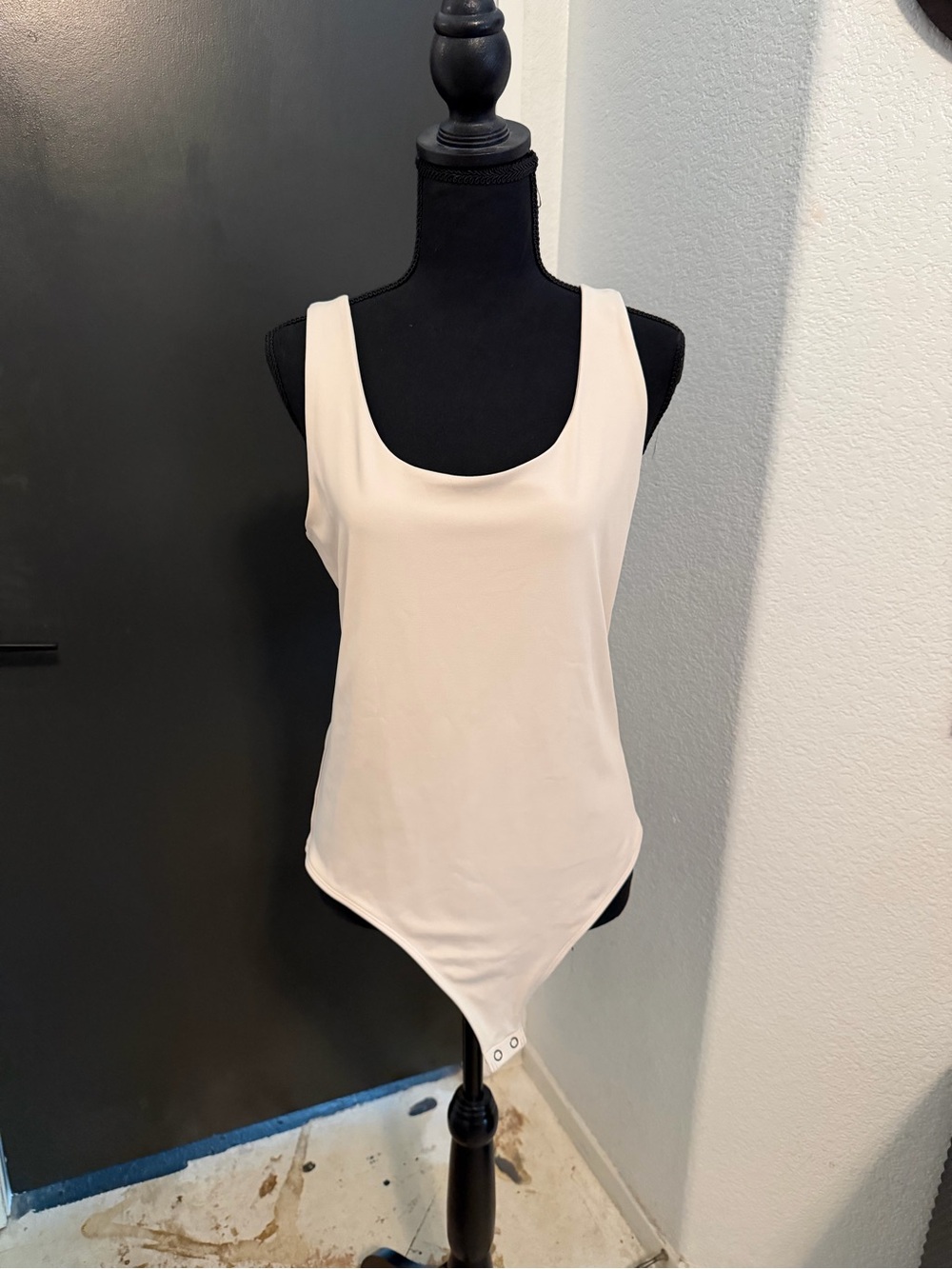 Express Cream Scoop Neck Bodysuit